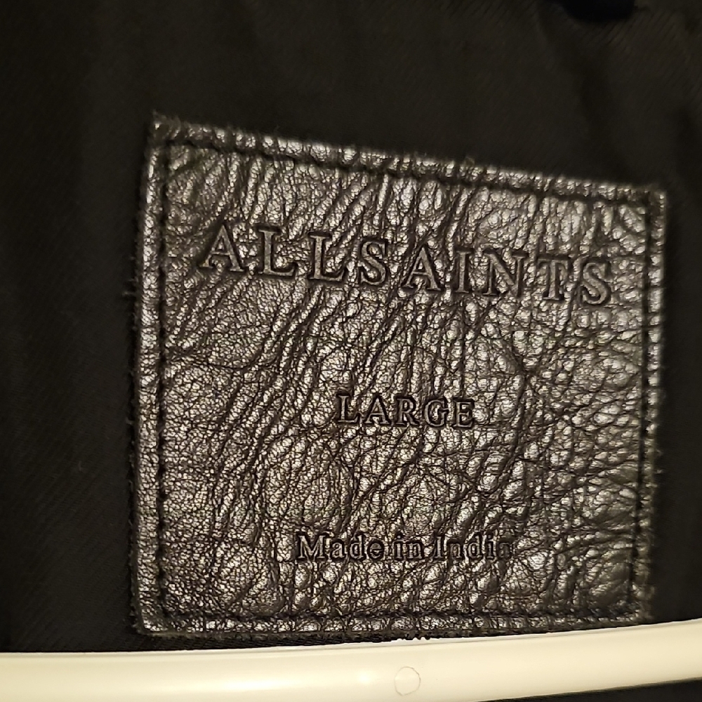 All Saints Black Leather Jacket - Picture 2 of 7